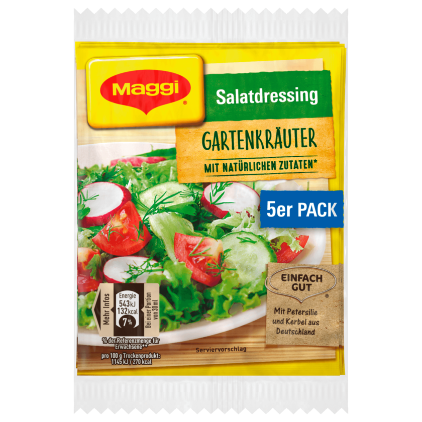 Maggi Salatdressing Gartenkräuter 40g, 5x8g